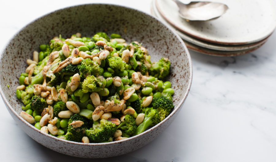 Asian Broccoli Salad with Maple Nut Butter