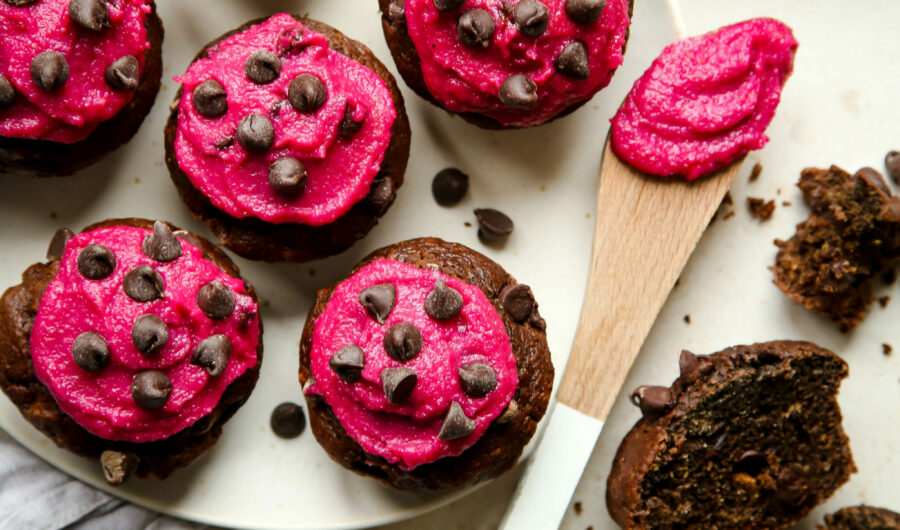 Pink Beet & Chocolate Muffins