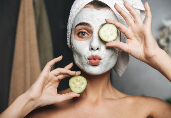 Beautiful,Young,Woman,With,Towel,Wrapped,Around,Her,Head,Wearing