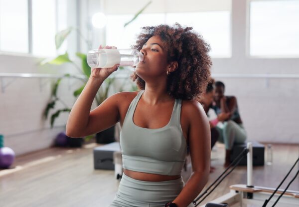 Drinking,Water,,Fitness,And,Woman,In,Gym,,Break,And,Nutrition